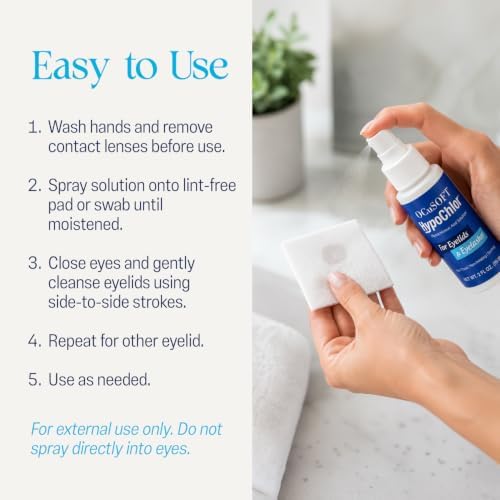 OCuSOFT HypoChlor Spray - Non-Irritating Hypochlorous Acid Spray & Eyelid Cleanser Solution to Remove Oil & Debris- 2 fl oz | Eyelid Spray for
