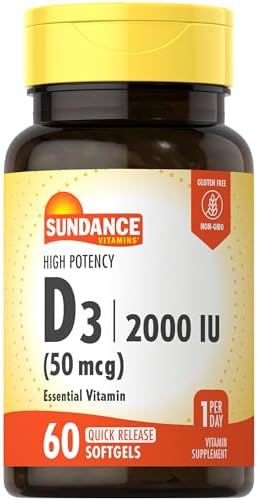 Sundance Vitamin D3 2000 IU | 60 Quick Release Softgels