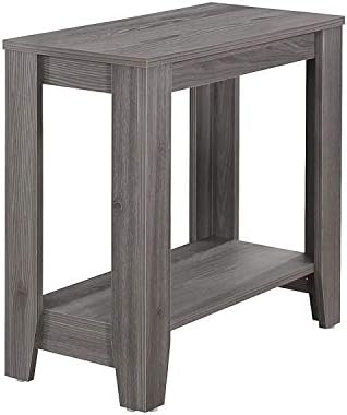 Monarch Specialties I Accent End Side-Lamp Table with Shelf, 24" x 12" x 22", Cappuccino