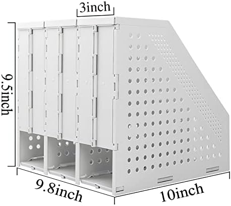 SAYEEC Collapsible Magazine Holder Plastic Desktop 4 Compartment File Rack Magazine Organizer Vertical File Divider Sorter Storage Document