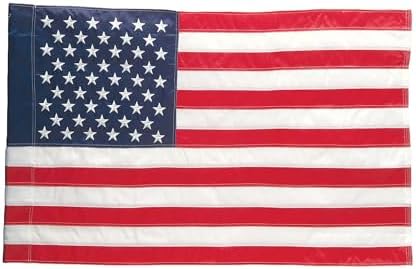 Evergreen American Flag 12x18 Double Sided | Patriotic House Flags For Outside Outdoor | Small American Flag Garden Size | Embroidered Stars and Stripes | USA Residential or Commercial