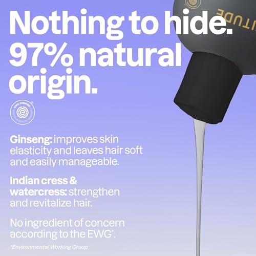 ATTITUDE 2-in-1 Body Wash & Shampoo for Men & Women, EWG Verified, Vegan, Natural Ingredients, Dermatologist-Tested, Ginseng and Grapeseed Oil, 16 Fl Oz