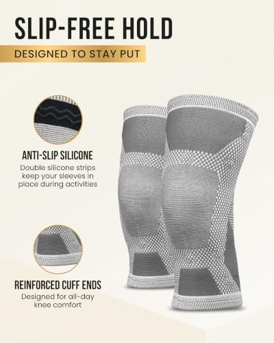 MagnetRX® Magnetic Knee Sleeve – (2-Pack) Effective Compression Knee Brace with Magnets for Knee Comfort & Recovery – Magnetic Knee Brace