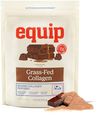 Equip Foods Grass Fed Collagen Powder | Hydrolyzed Bovine Collagen Peptides with Amino Acids | Prime Beef Collagen for Healthy Joints, Skin & Nails | Non-GMO, Paleo Friendly | 30 Servings, Unflavored