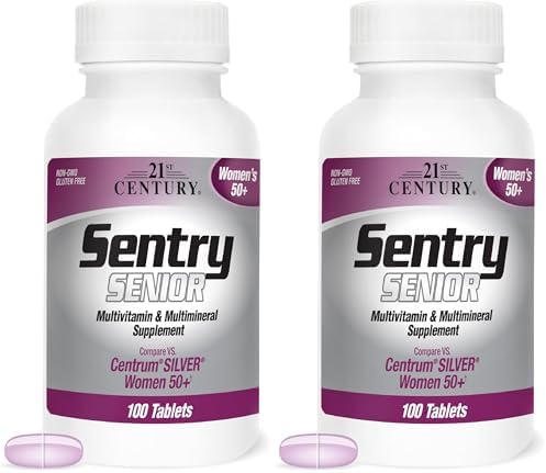 21st Century Sentry Senior Women 50+ Multivitamin, 100 Tablets | Complete Multivitamin & Multimineral, Compare VS. Centrum® SILVER Women 50+, Women 50 Plus, Full-Spectrum Nutrients for Heart