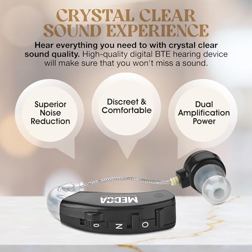 Behind the Ear Sound Amplifier - BTE Hearing Ear Amplification Device and Digital Hearing Aids for Seniors PSAD for the Hard of Hearing