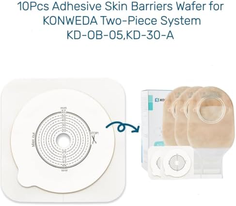 21 Pcs Colostomy Bags, Two-Piece Ostomy Pouches, 15-57mm Cut-to-Fit