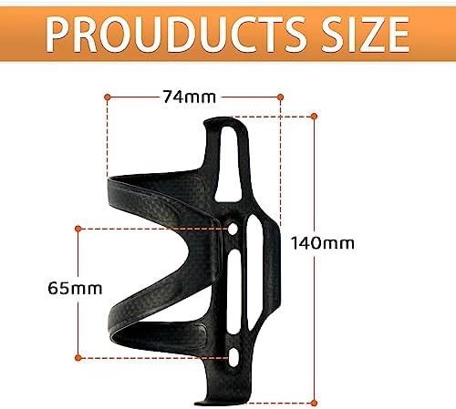 BRKURLEG Ultra-Light Carbon Fiber Water Bottle Cage with Screws Tool | Bike Water Bottle Cage Holder Brackets for Road Bike MTB Mountain Cycling Black Matte, Right Opening