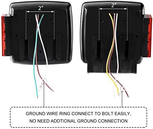 MAXXHAUL 50343 12V LED Submersible Left and Right Trailer Lights for Trailers Less than 80" Wide