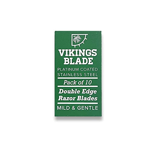 VIKINGS BLADE Double Edge Safety Razor Blades, 50x Blades, Swedish Steel + Platinum Coated, Replacement Razor Blades & Refills (Mild & Gentle)