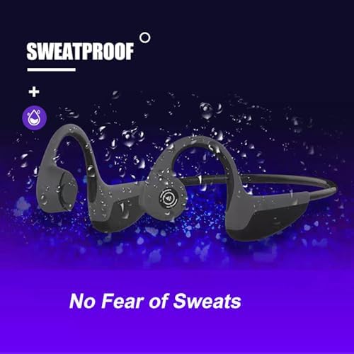 Bone Conduction Headphones Bluetooth 5.0 Open Ear Wireless Titanium HiFi Stereo with Mic Sweatproof Sports Headphones for Running Driving Cycling