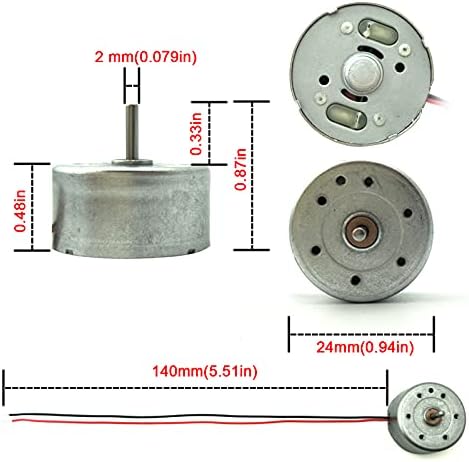 EUDAX Mini Generator Motors 3V-12V DC Motor Electric Motor for DIY Toys Wind Turbine Generator Hand Cranked Power Generator Model (Plastic Motor