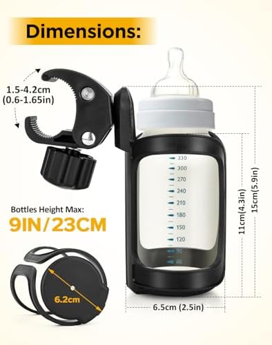 Pack of 2 Stroller Cup Holders, Universal Drinks Holder for Bikes, Trolleys or Walkers