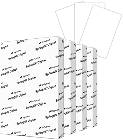Springhill White 8.5” x 11” Cardstock Paper, 90lb, 163gsm, 250 Sheets (1 Ream) – Premium Lightweight Cardstock, Printer Paper with Smooth Finish for Greeting Cards, Flyers, Scrapbooking – 015101R