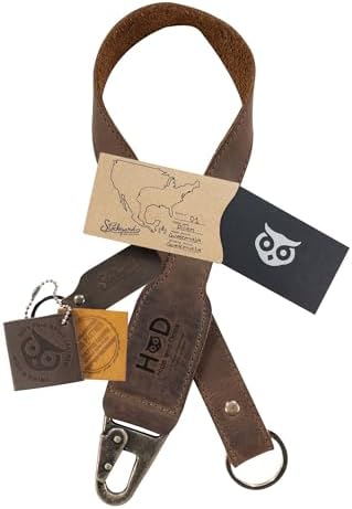 Hide & Drink, Keychain Lanyard, Badge Holder, Clip to Attach to House, Car, and Apartment Keys, Full Grain Leather, Handmade