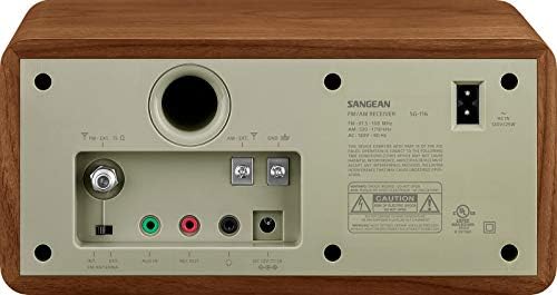 Sangean SG-116 AM/FM Analog Wooden Cabinet Receiver, Walnut-Silver