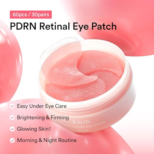 Abib Vegan Collagen Eye Patches for Wrinkles & Fine Line with Jericho Rose Jelly & Peptides, 60 Count, Korean Skin Care