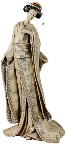 Touch of Class Miyoko Beauty Geisha Table Sculpture - Resin - Beige, Black, Red - Japanese Lady for Bedroom, Living Room, Dining Room, Bookshelf