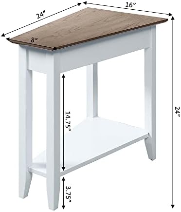 Convenience Concepts American Heritage Wedge End Table 24" - Classic Living Room Table with Storage Shelf, Side Table for Family Room, Bedside Table, Espresso