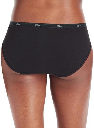 Hanes women's Hi-Cut Panties Pack, Lightweight Cotton Hi-Cuts, 6-Pack (Retired, Colors May Vary)