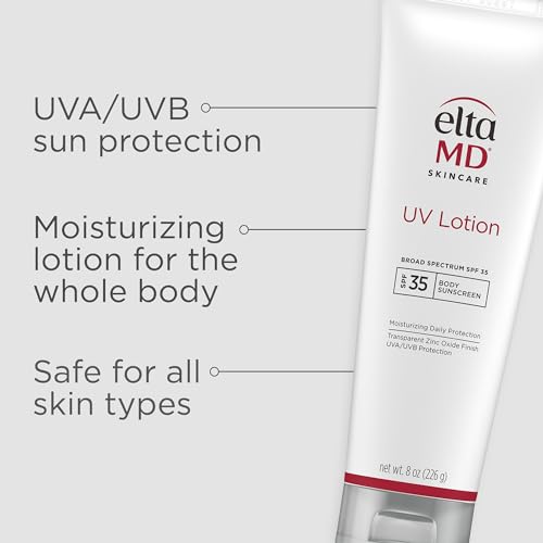 EltaMD UV Lotion, Moisturizing Sunscreen for Face and Body, SPF 35 | Transparent Zinc Oxide Finish, Moisturizes Full Body, Non-Greasy, Broad Spectrum Protection, Safe for All Skin Types