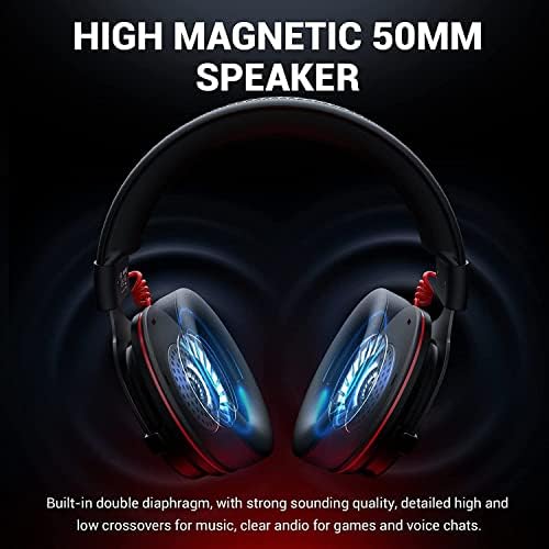EKSA E900 Pro USB Gaming Headset for PC - Computer Headset with Detachable Noise Cancelling Mic, 7.1 Surround Sound, 50MM Driver - Headphones with Microphone for PS4/PS5, Xbox One, Laptop, Office | Computer Headset with Detachable Noise Cancelling Mic, H…