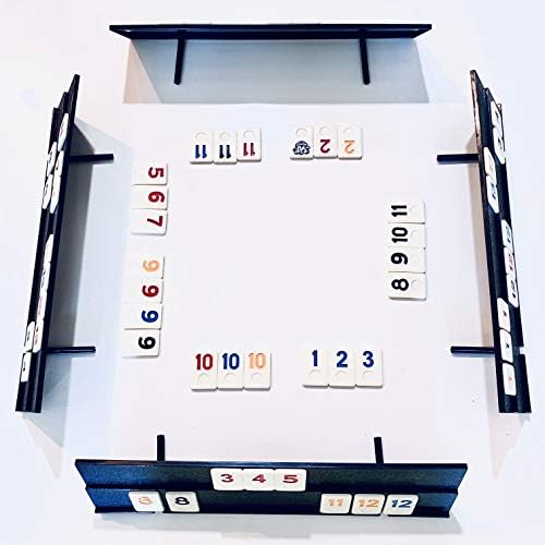 Rummy Tiles Game, 106 Tiles Rummy Game, 4 Durable Full-Size Racks, Black Travel Case for Easy Carrying