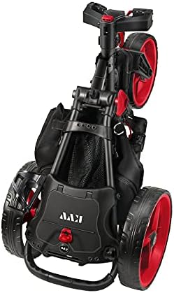 KVV 3 Wheel 360 Rotating Front Wheel Golf Push Cart Open and Close in ONE Second-Free Umbrella Holder Included