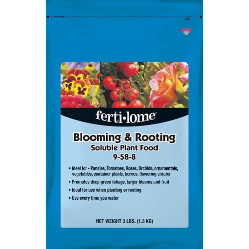 Fertilome (11772) Blooming & Rooting Plant Food 9-58-8, 3 lbs | 9-58-8 high-phosphorus soluble - Promotes blooms & roots on orchids, roses, tomatoes - Home gardeners