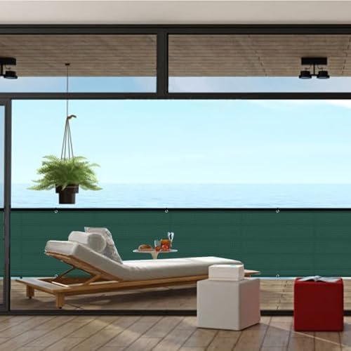 SUNLAX 3'x10' Black Balcony Privacy Screen Fence Windscreen 90% UV Block
