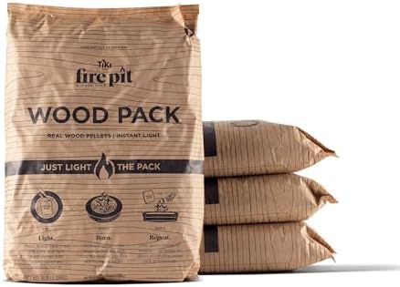 TIKI Wood Pellet Pack – 4-Pack Wood Pellets for Smokeless Fire Pits, Easy-to-Use Fire Pit Fuel for Outdoor Heating & Camping