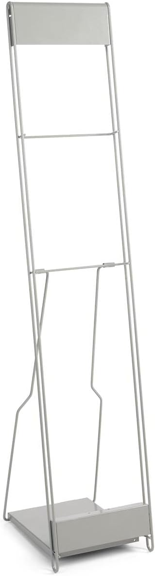 Displays2go Portable Magazine Rack, Black, 54" h Floor-standing | 10 Pockets for 8.5x11 Catalogs, Carry Bag Included, Tiered Design, Steel, NCYBRCHBLK