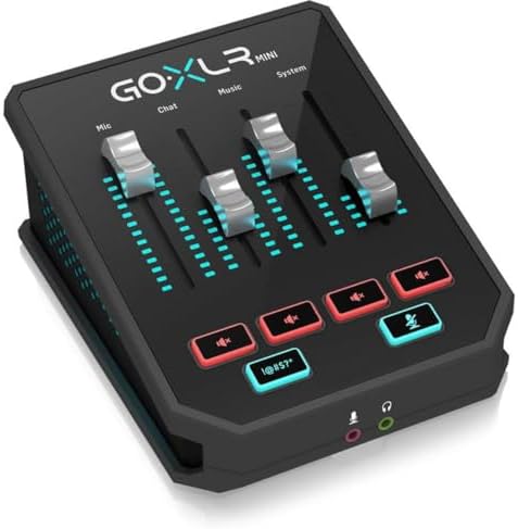 TC Helicon GoXLR MINI Online Broadcast Mixer with USB/Audio Interface and Midas Preamp, Officially Supported on Windows
