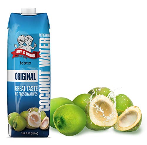 Amy & Brian Non-GMO Coconut Water, Original, 17.5 Fl Oz (Pack of 12)