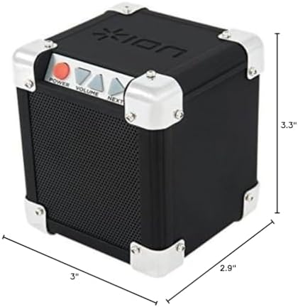 ION Audio Rock Block | Palm-Sized Wireless Bluetooth Speaker with 1/8" Input (15W)