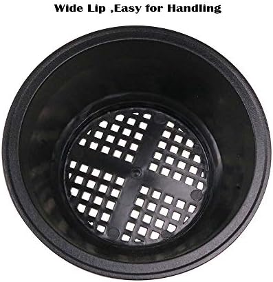 MUZHI 12PACK Matte Black Succulent Bonsai Round Planter Bowl Pot with Drainage, Plastic Cactus Flat Garden Plant Bowl Pots 6.3”