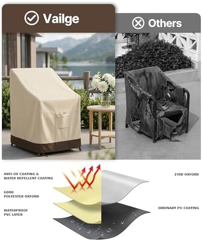 Vailge Stackable Patio Chair Covers & Outdoor Furniture Covers Waterproof