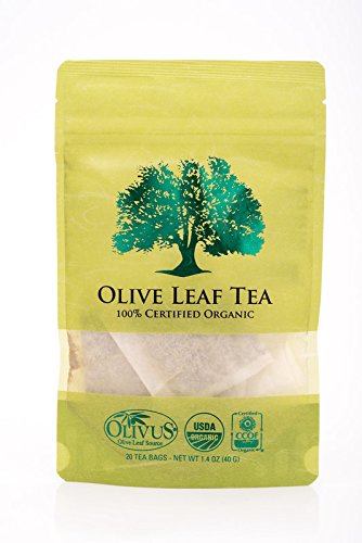 Olive Leaf Tea - Certified Organic - Non-GMO Herbal Tea Bags (100 count) - Sourced from Spain and Manufactured in USA - Antioxidant Immunity Supplement for Health Wellness & Vitality