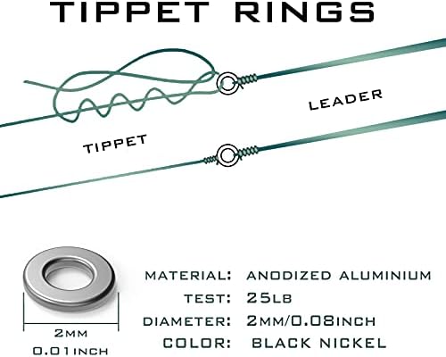 Maxcatch Fly Fishing Tippet Rings, 2.0mm, 100 PCS, for Leader and Tippet Line Connector
