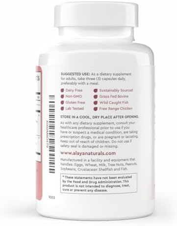 Alaya Multi Collagen Capsules, 5 Types, MSM, Grass-Fed, 120 Count