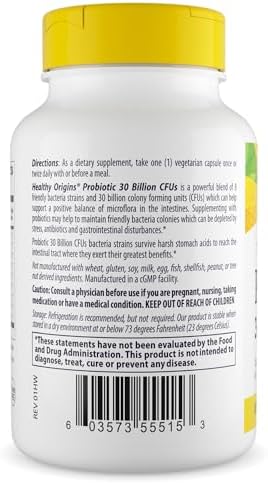 Healthy Origins Probiotic 30 Billion CFUs, 60 Veggie Caps