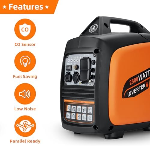 Oxseryn 2800-Watts Portable Inverter Generator, Gas Generators for Home Use, Camping, Super Quiet Emergency Home Backup, with Fuel Shut Off, 1.1Gal Fuel Tank, 39Lbs, EPA Compliant