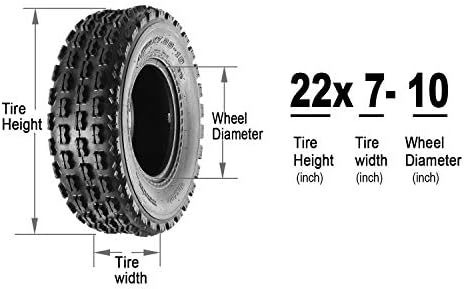 MaxAuto Set of 4 Sport ATV Tires 22x7-10 Front & 20x10-9 Rear UTV Tires 4PR 22x7x10 ATV Quad -Tire - 10077/10081, 4 Pack in 2 Packages