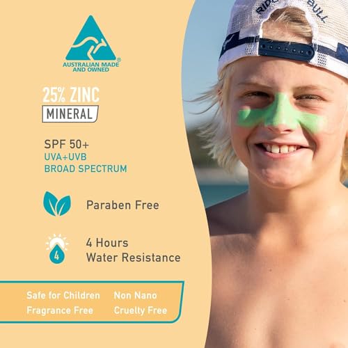 Sun Zapper Zinc Oxide Sunscreen Stick SPF 50+ Light Skin Tone – Mineral Sunscreen for Face and Body, Water Resistant Sunblock for Sensitive Skin,Travel Size 12g (0.42 oz), Australian Made