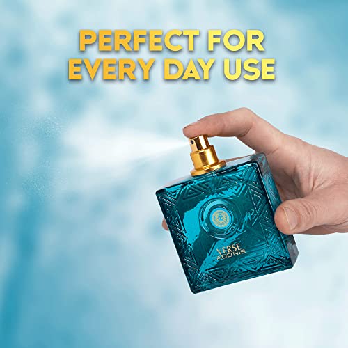 NovoGlow Verse Adonis Eau De Parfum for Men 3.4 Fl. Oz. 100ml Men's Perfume Refreshing Combination of Woody Floral & Fruity Scents - Masculine Scent