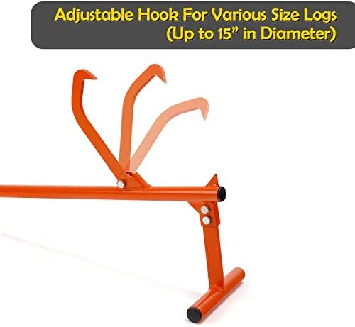 PIRIPARA 50.9" Timberjack Log Lifter, Adjustable Log Roller Cant Hook, Heavy Duty Steel Log Jack, Logging Tools for Rolling and Raising Up The Logs
