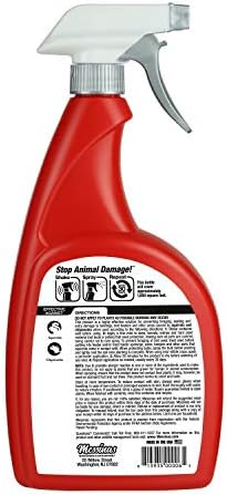 Squirrel Stopper Repellent Spray - Chipmunk & Squirrel Deterrent for Bird Feeders, Garden & Homes - Weather-Resistant Formula - Scent, Taste & Touch Barrier - Safe Around Kids & Pets - 32oz