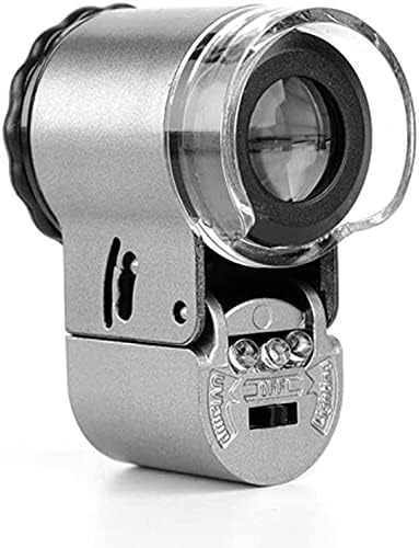 Mini 20X Folding Pocket Magnifier with Metal Case - Portable Reading Magnifying Glass for Inspection, Jewelry, Coins, Hobby, Travel