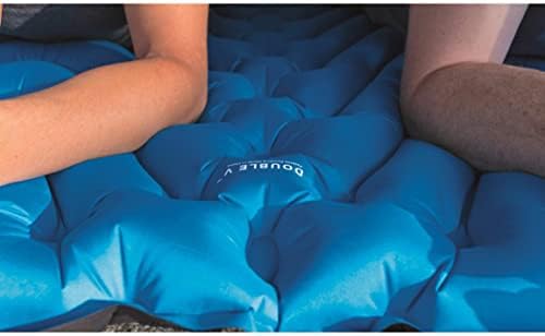 KLYMIT Double V Inflatable Sleeping Pad | Thick, Lightweight, Easy to Inflate, Foldable Air Bed Mattress for Camping & Backpacking