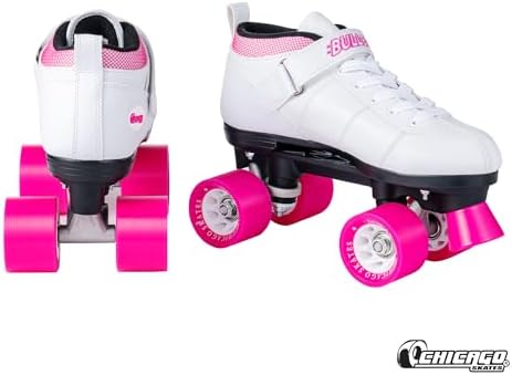 Chicago Skates Bullet Speed Roller Skates – Adjustable Quad Roller Skates Women Men, Durable Skates, Top Performance with Front Stopper, 62mm Urethane Wheels, Low-Cut Ankle Boot, Indoor Outdoor Toys